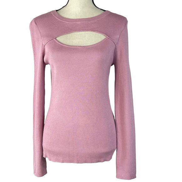 INC International Concept Large Sweater Long Sleeve Keyhole Cut-Out Neck Ribbed - Picture 1 of 7